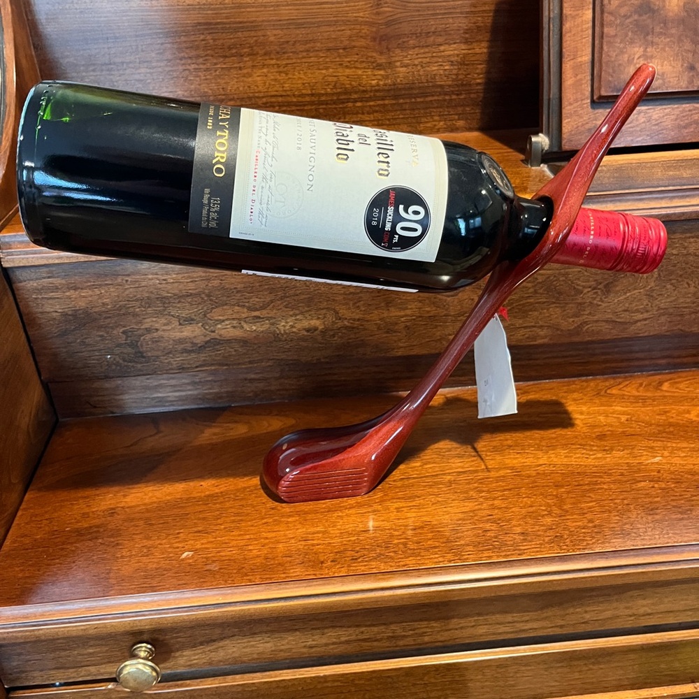 Duffer Bob’s Wine Club solid wood wine holder / display